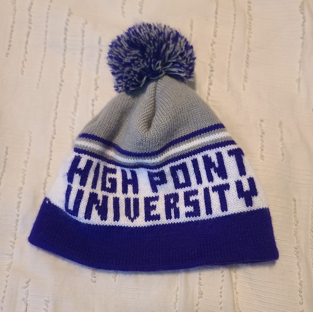 High Point University CapAmerica Made In USA Pom Pom Beanie Hat